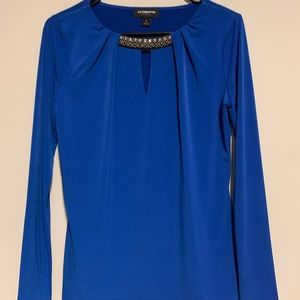 Blue long sleeve dress blouse